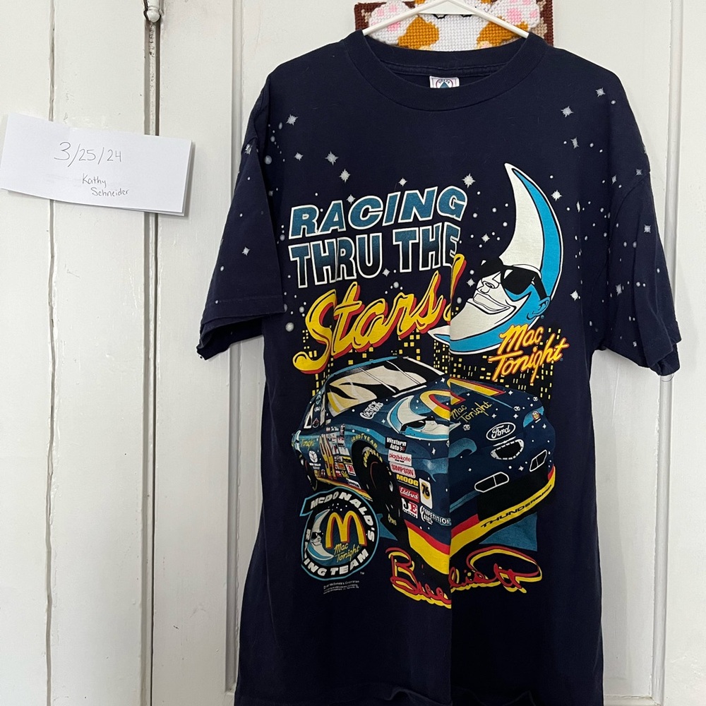 Vintage Bill Elliot McDonald’s Racing team Mac Tonight shirt NASCAR Ford 1997 L
